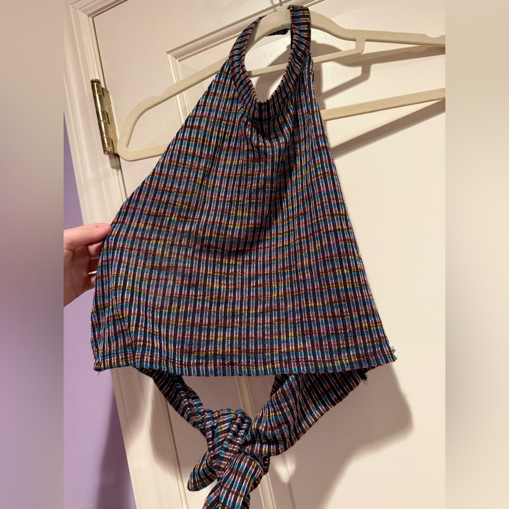 Multicolor Striped Crop Top
